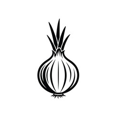 Black and White Onion Silhouette