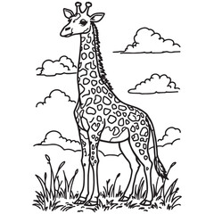  black and white drawing For children to learn to color according to the picture.
