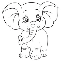  black and white drawing For children to learn to color according to the picture.