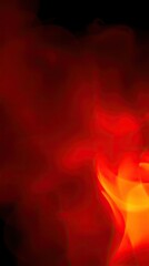 Fototapeta premium Flames flicker and twist amid dense smoke creating a mesmerizing blend of red and orange hues evoking warmth and intensity in a dynamic display