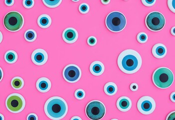 Pink background, whimsical googly eye pattern , pattern, silly