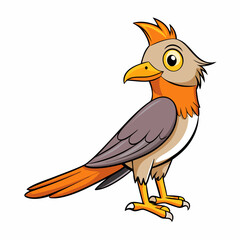 Cuckoo Bird Perched Vector Style On White