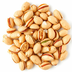 Fototapeta premium Salty nuts of roasted pistachio on isolated background