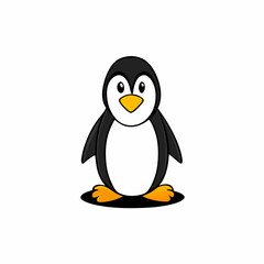 Penguin Bird Perched On White