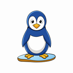 Penguin Bird Perched On White