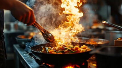Culinary Fire Dance: A Chef's Passion in a Wok of Flavors
