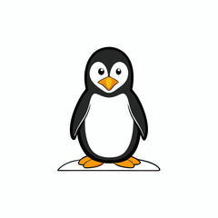 Penguin Bird Perched On White