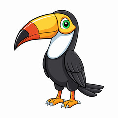 Toucan Bird Perched On White