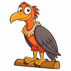 Vulture Bird Perched On White