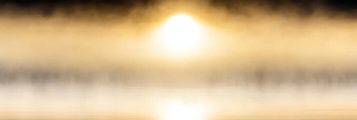 Misty Sunrise Golden Hour Peaceful Lake Calm Water Nature Scene fog sky soft light quiet still brown