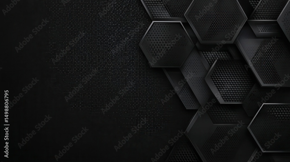 Poster abstract geometric background of overlapping hexagons.