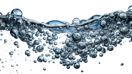 Sparkling water bubbles isolated on a white background png ai generated