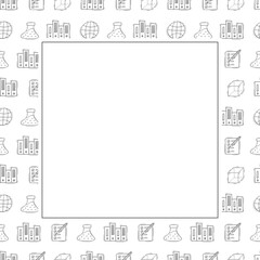 school frame. doodle education square frame. hand drawn school and education frame background. school background
