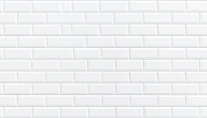 White light brick subway tiles wall texture wide background banner panorama seamless pattern