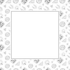 school frame. doodle education square frame. hand drawn school and education frame background. school background