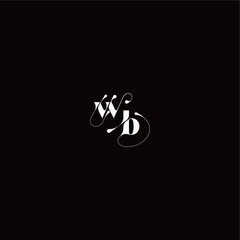 monogram style and elegant concept WB wedding typography initial letter organic hairline logo