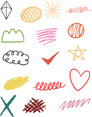 Colorful cute hand drawn vector set