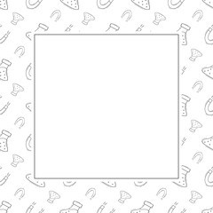 school frame. doodle education square frame. hand drawn school and education frame background. school background