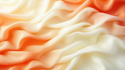 Soft Silk Fabric Background in Gradient Orange and Cream Tones