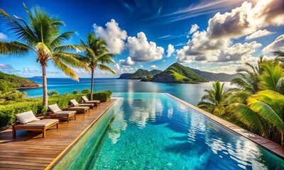 Swimming pool in tropical resort