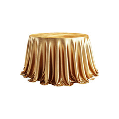 Circular tablecloth with a shimmering gold finish png