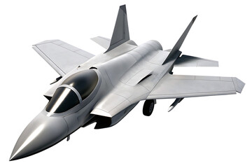 Stealth Military  Futuristic Fighter Jet Design for Defense Industry,  isolated on white background .PNG