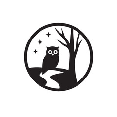 Owl Tree Under Stars Logo
