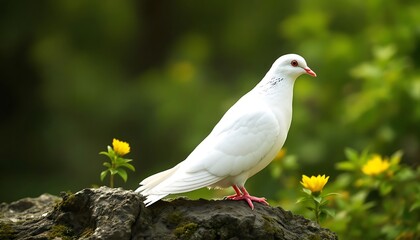 Obraz premium white dove on grass