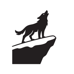 Howling Wolf Snow Cliff Silhouette