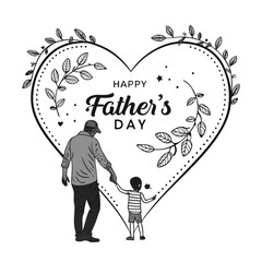 vector illustration of a man with heart Celebrate Father's Day