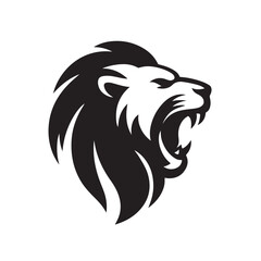 Lion Profile Head Roaring Silhouette