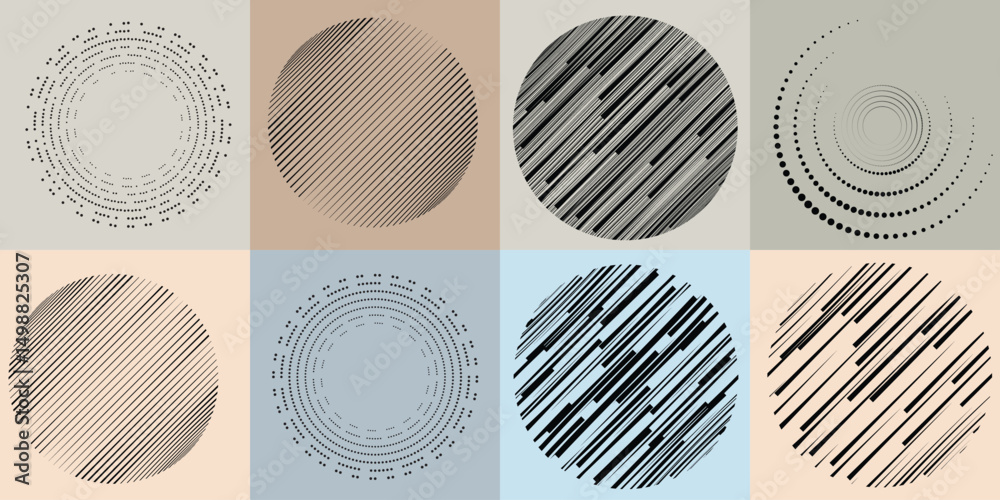 Poster halftone dots in circle form .rotate rounded shape vector illustration .rotating dots form a circle 