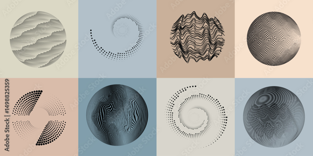 Poster halftone dots in circle form .rotate rounded shape vector illustration .rotating dots form a circle 