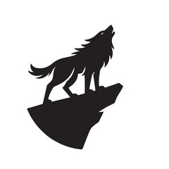 Strong Wolf Fur Blowing Silhouette