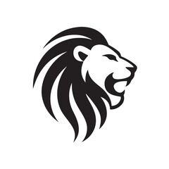 Stylized Lion Head Curved Mane Silhouette