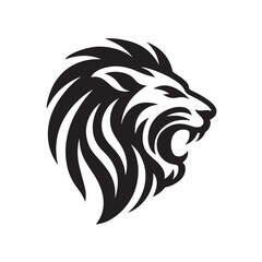 Tribal Lion Head Silhouette Art