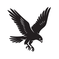 Falcon Diving Prey Silhouette