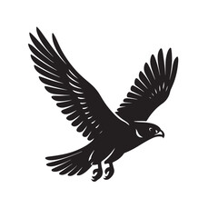 Falcon In Flight Wings Spread Silhouette