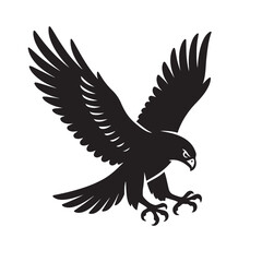 Falcon Landing Open Wings Silhouette