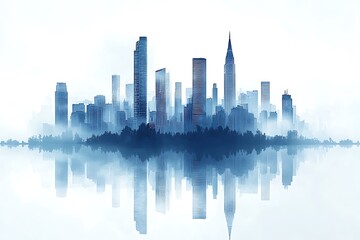 Obraz premium Futuristic cityscape skyline modern architecture high resolution photo