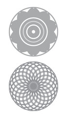 Ash color abstract circular floral mandala illustration vector design.