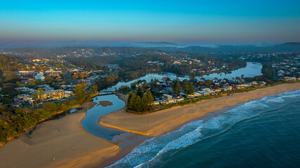 beachfront-scenery-aerial-view-coastal-town