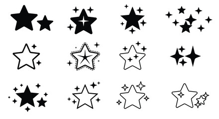 black and white stars