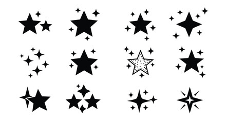 black and white star icons