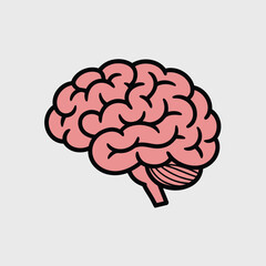 Colorful Vector Illustration of Human Brain Symbolizing Intelligence, Creativity, Cognitive Function, and Mental Health in Educational or Medical Contexts