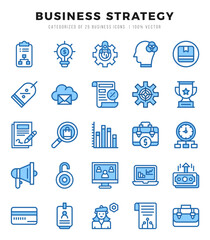 Set of 25 Business Strategy Two Color Icons Pack.