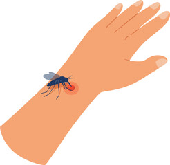Obraz premium Mosquito Bites Human Hand Skin
