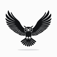 Fototapeta premium Flying Owl Silhouette — Flat 2D Minimalist Vector