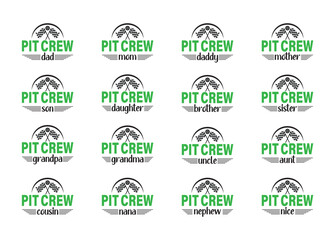 Obraz premium Pit Crew Family vector, Pit Crew Family clipart, Pit Crew Family silhouette