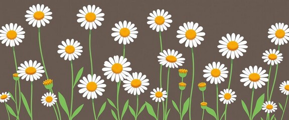 Cute round daisies, simple vector clipart collection Ideal for crafting and design projects, floral design, flowers